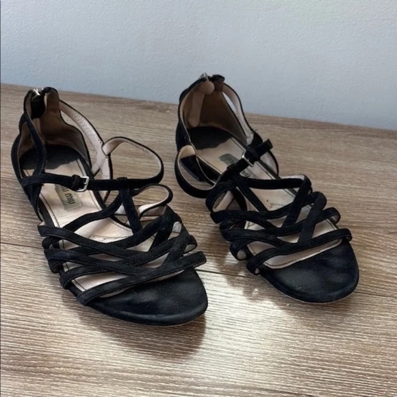 Miu Miu Black Strappy Women's Sandals - Picture 7 of 11